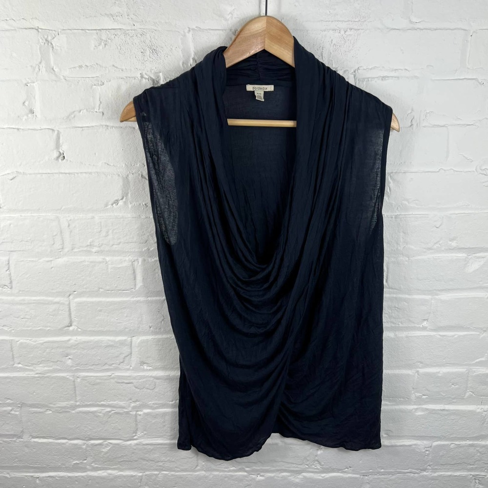 Bordeaux Women's Scoop Neck Casual Tank Top Sleeveless Black Size Medium